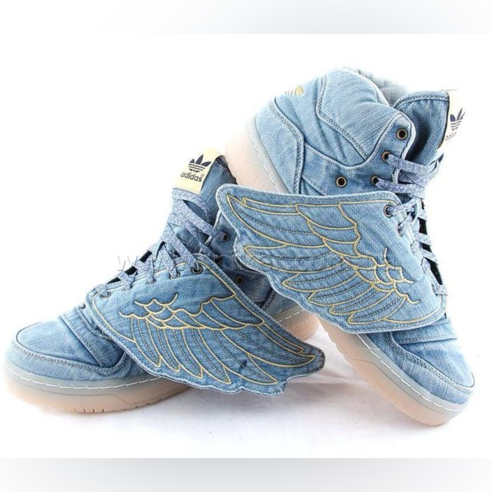 Kids adidas Originals X Jeremy Scott Denim Wings Toddler Shoes Size 8 U.S.
